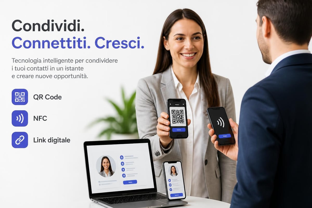 Condivisione digitale biglietto da visita