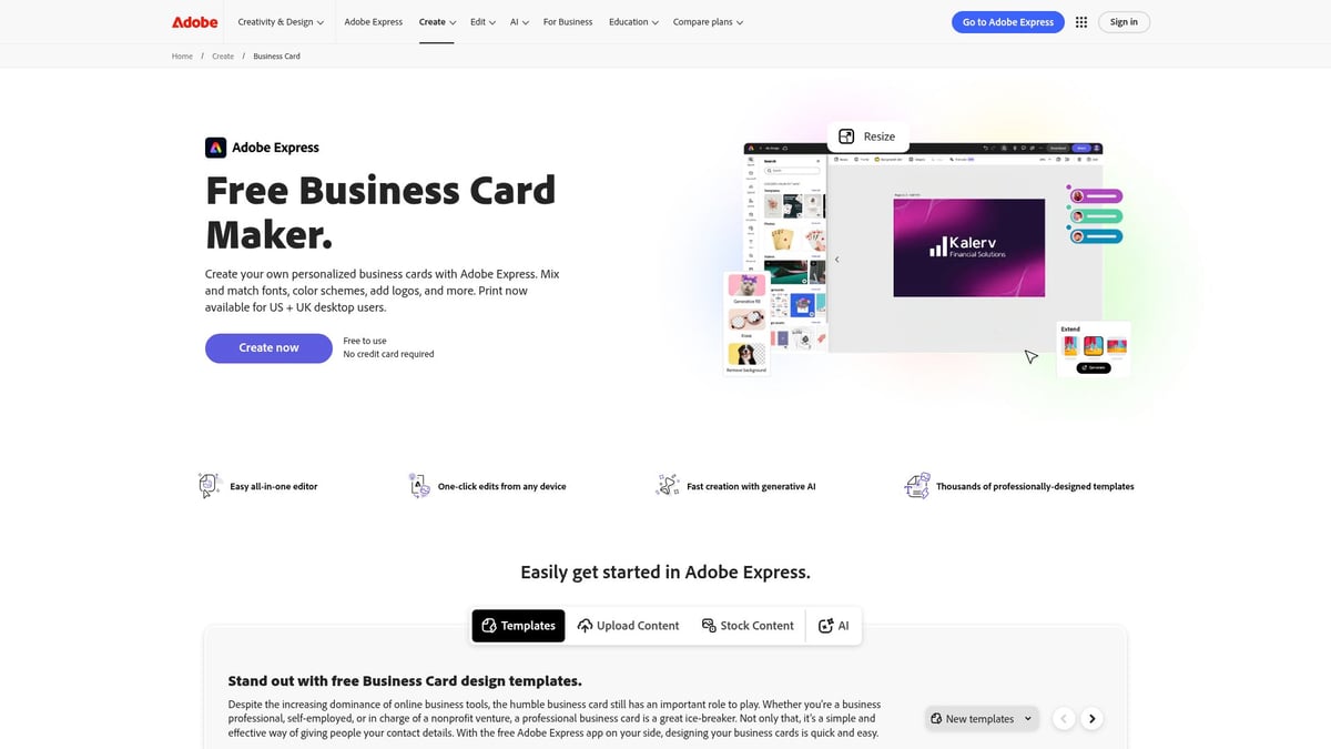7 Essential Business Visiting Card Maker Tools for 2025 - Adobe Express Business Card Maker