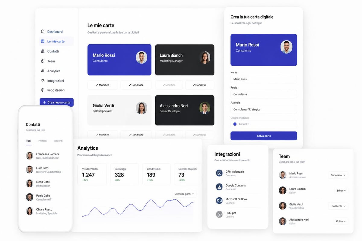 Digital business card platform features