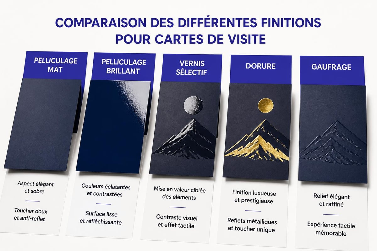Options de finition carte de visite