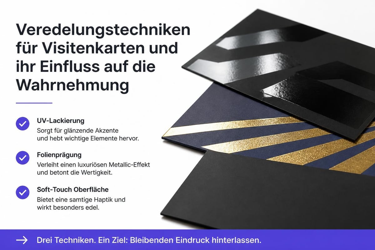 Visitenkarten Veredelungsoptionen