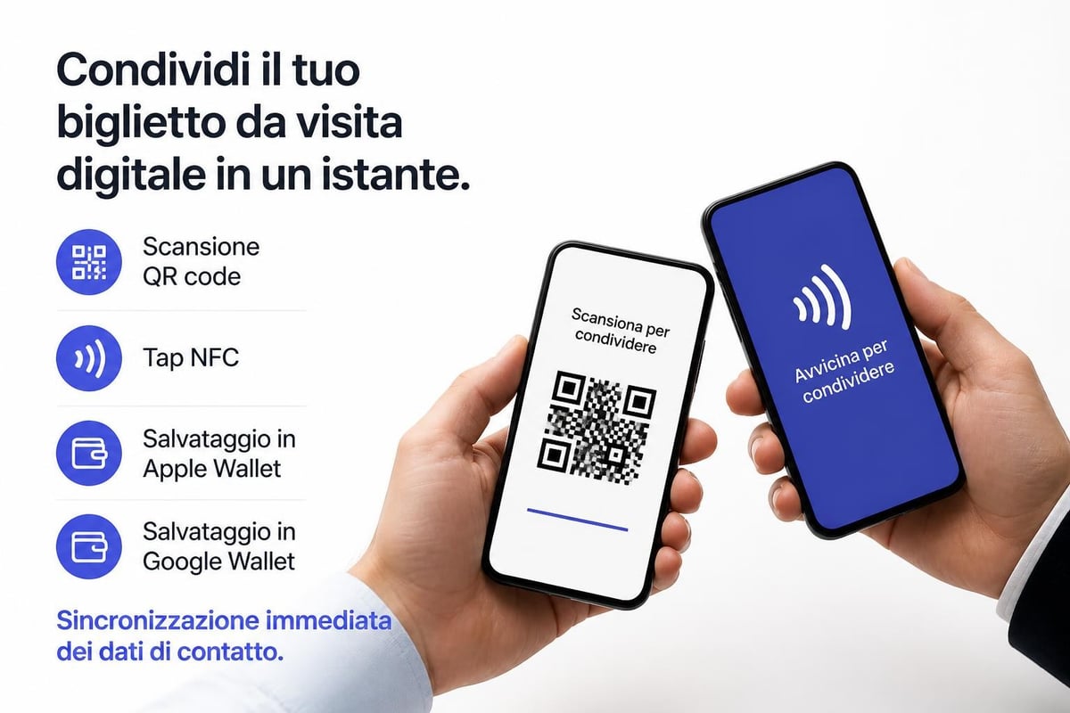 Condivisione biglietto da visita digitale