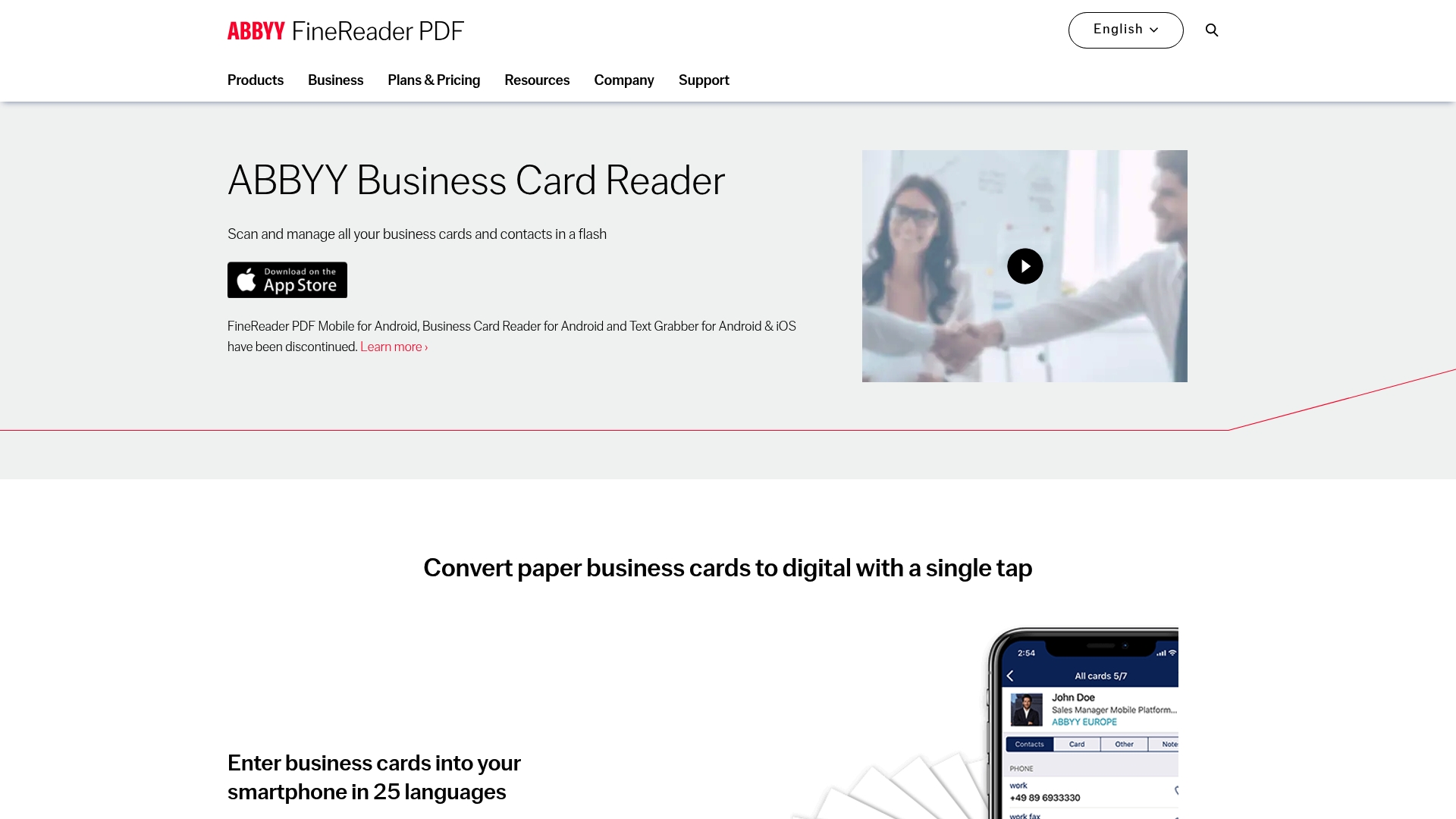 ABBYY Business Card Reader Screenshot