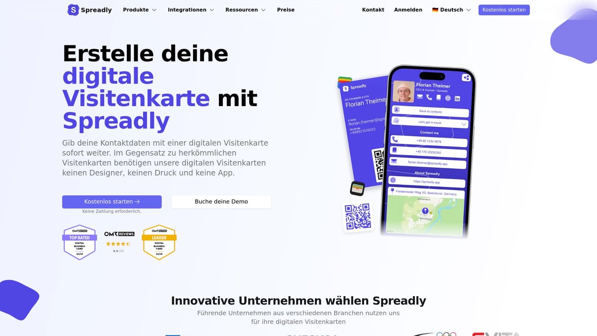 Visitenkarte Erstellen Guide 2025: Tipps Für Einzigartiges Design - Digitale Visitenkarten mit Spreadly: Moderne Lösungen für 2025