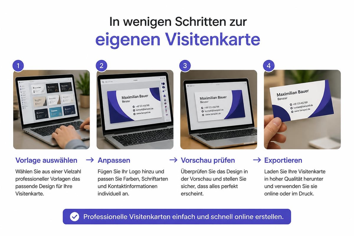 Online-Visitenkarten-Design-Prozess