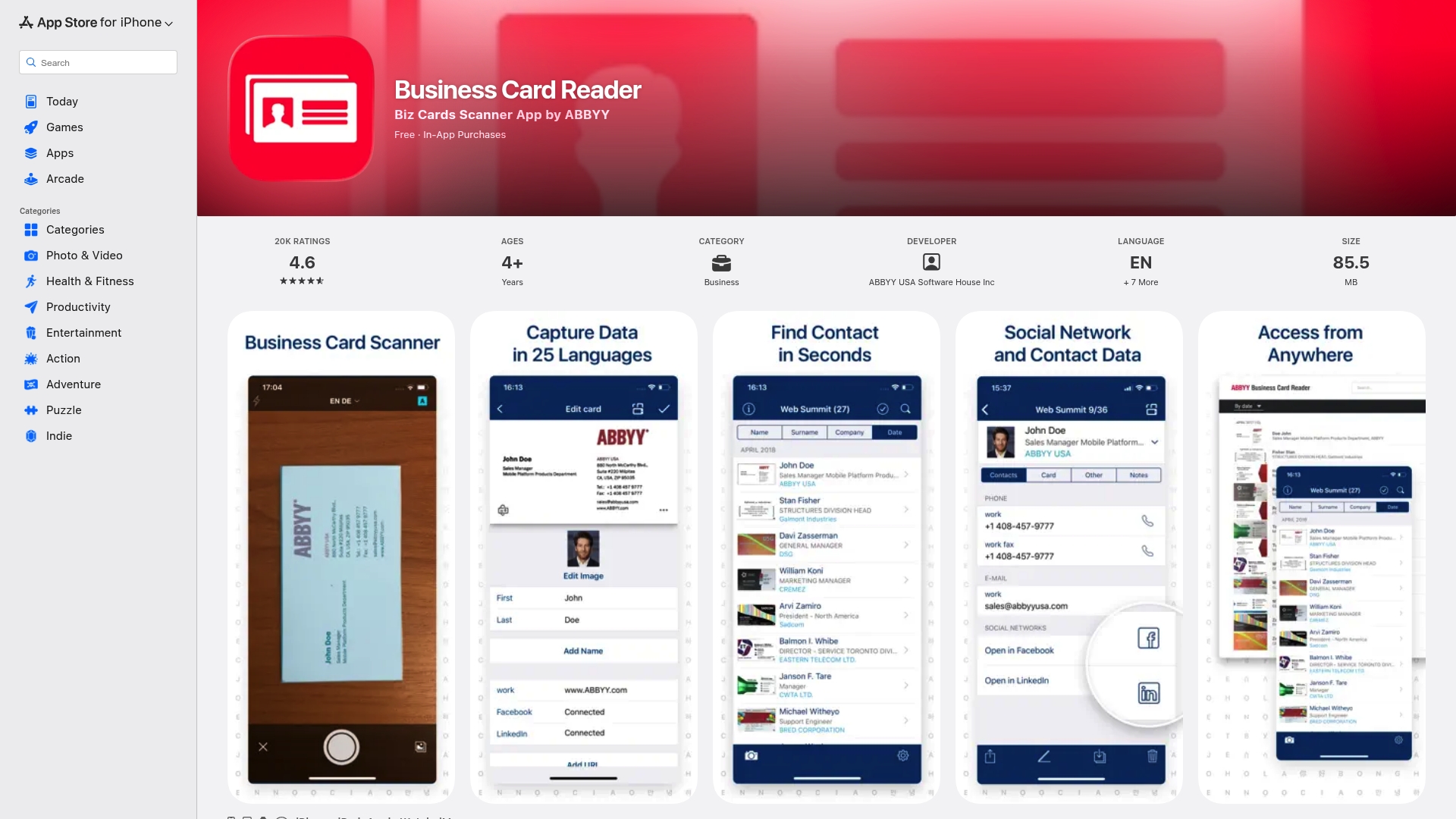 ABBYY Business Card Reader