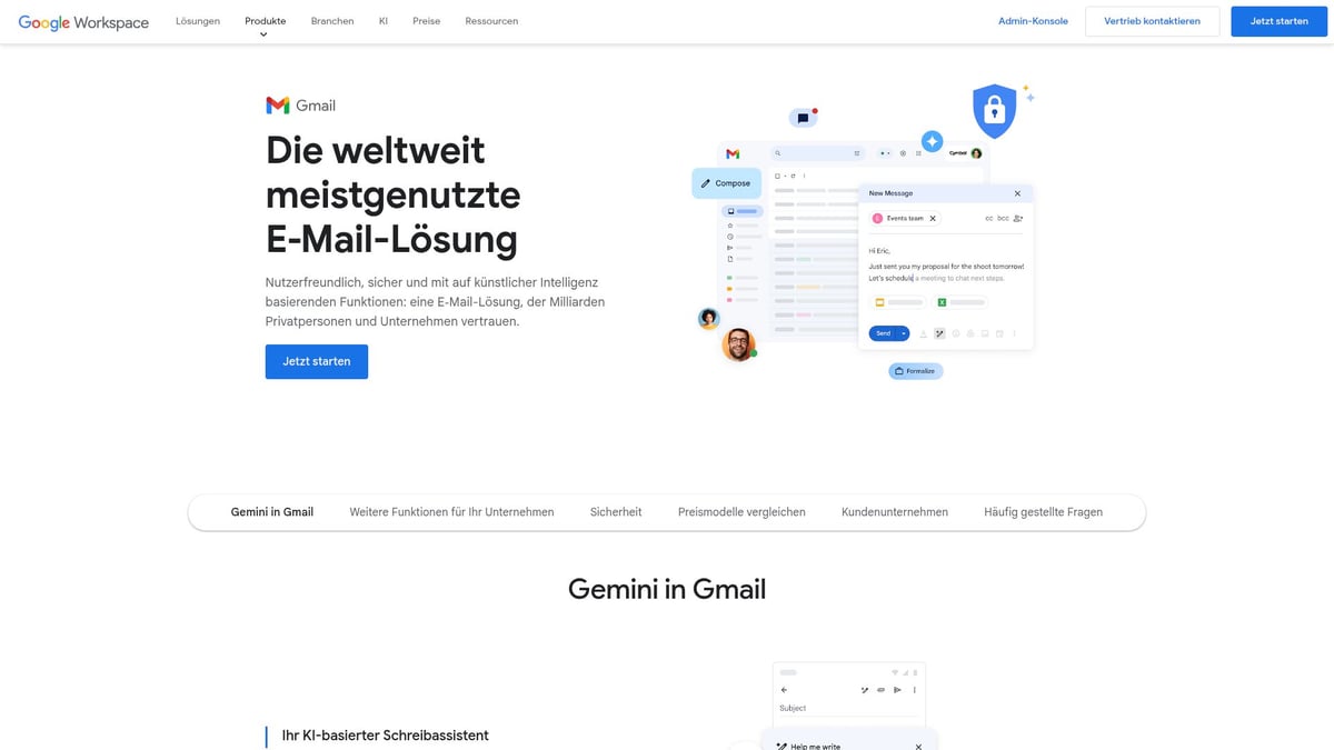 Top 7 Web Mail Client Lösungen für Effiziente Kommunikation 2025 - Google Workspace Gmail Web