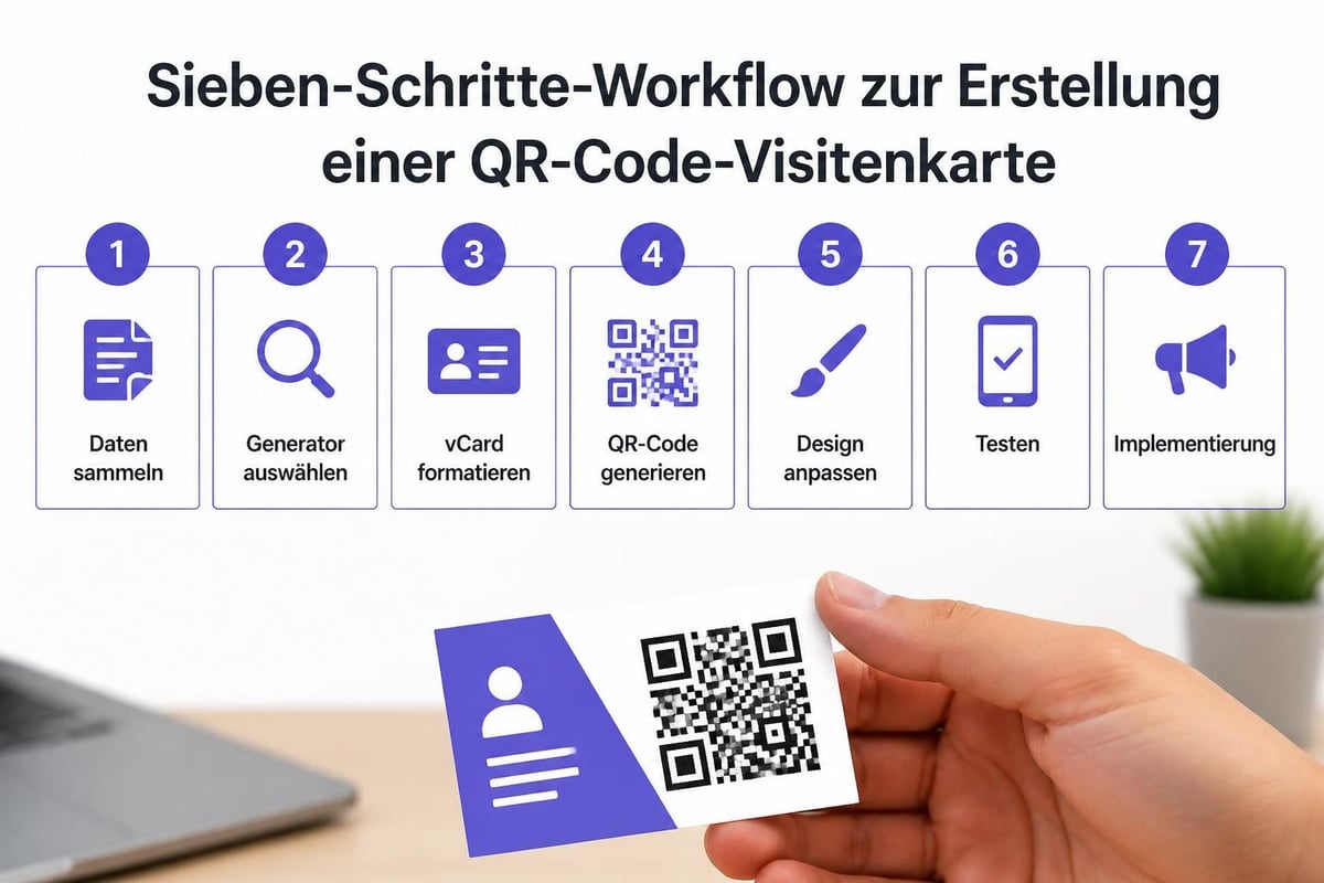 QR Code Visitenkarte erstellen Prozess