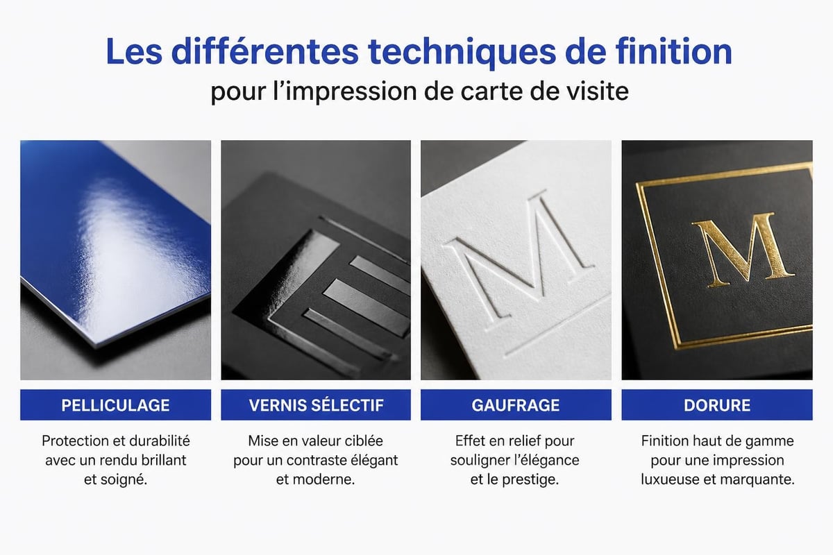 Finitions de cartes de visite