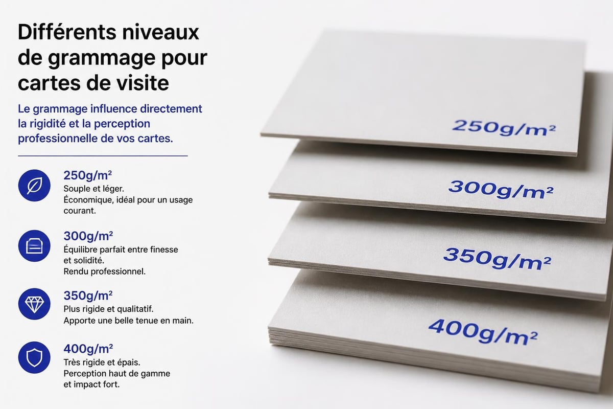 Comparaison grammages papier