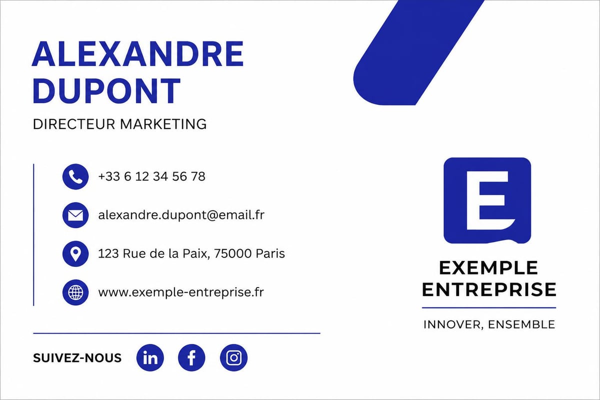 Éléments essentiels d'une carte de visite professionnelle