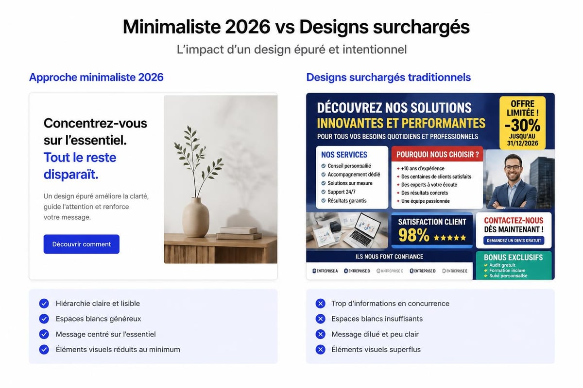 Evolution du design minimaliste des cartes de visite