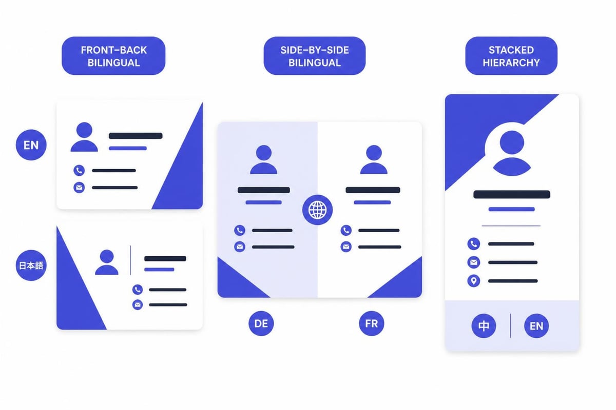 Multilingual business card layouts