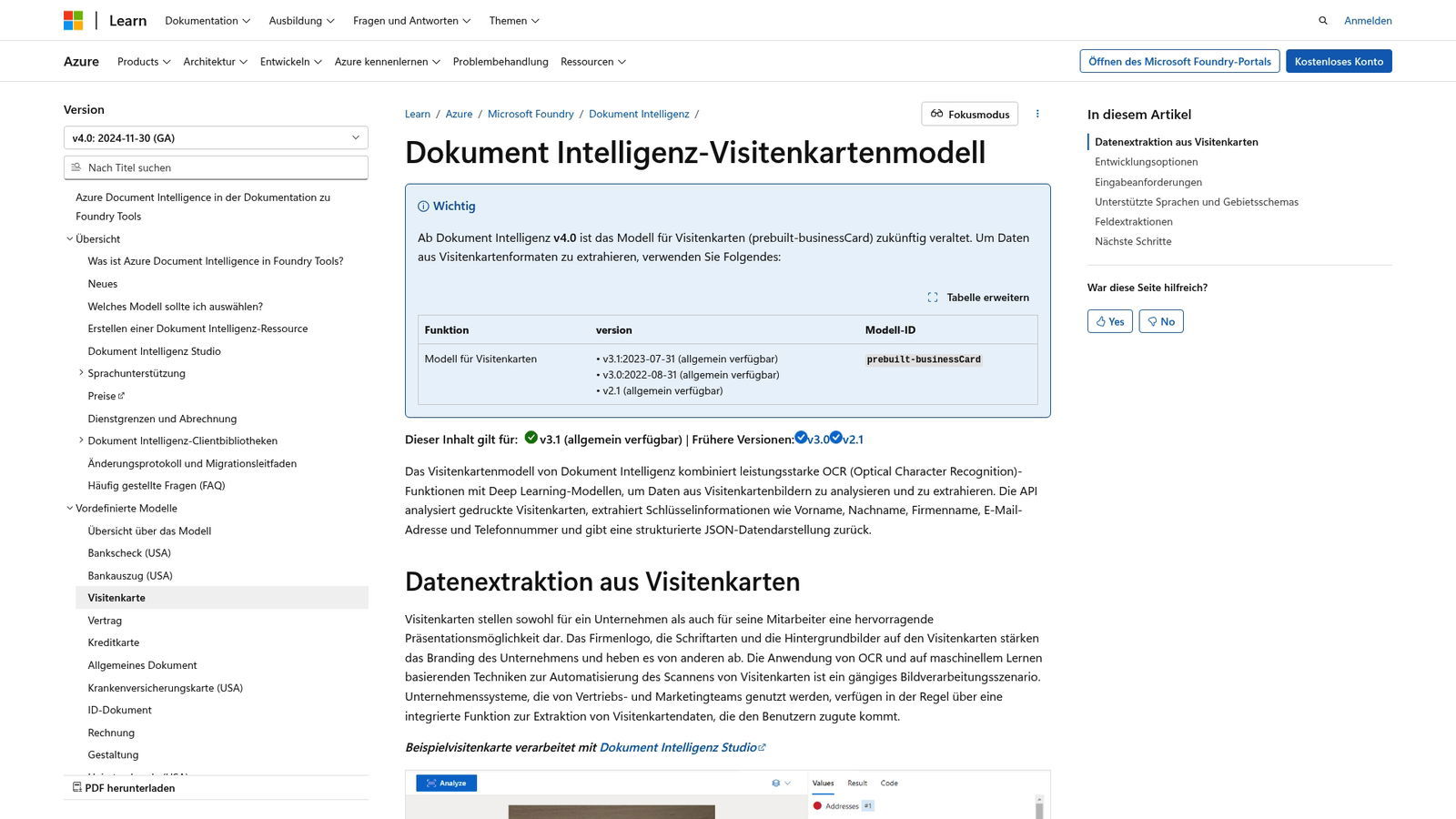 Microsoft Azure Document Intelligence