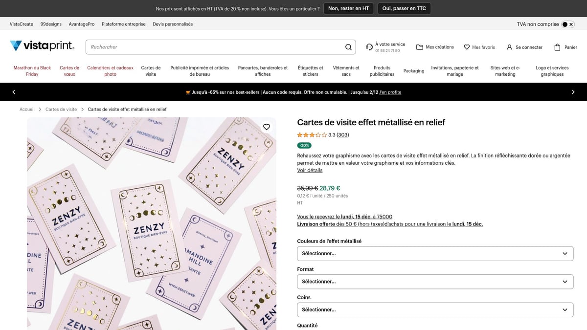 8 Carte De Visite Modèles Tendance À Découvrir En 2026 - Carte de visite effet métallisé en relief – Vistaprint