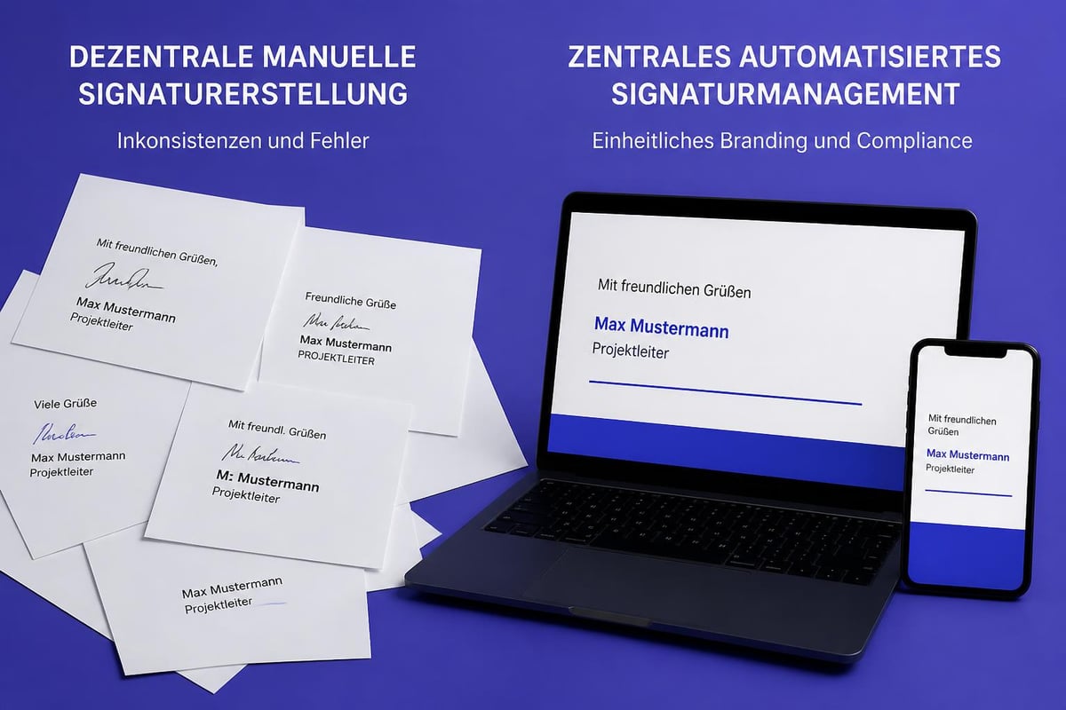 Comparison of centralized vs decentralized email signature management