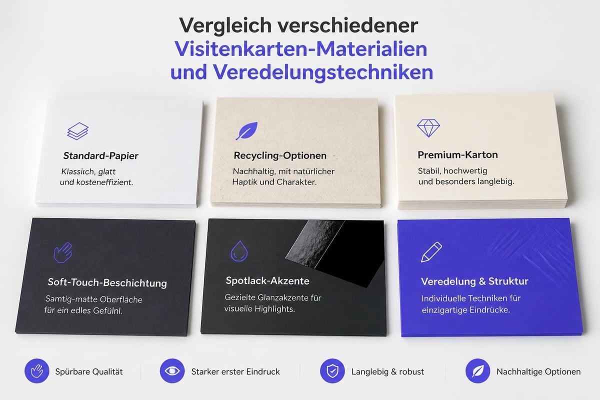 Visitenkarten-Druckoptionen
