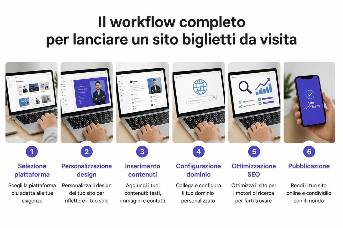Processo creazione sito biglietti da visita