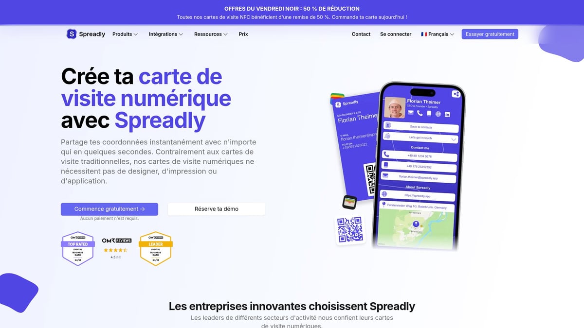 Guide Complet Carte Visite Personnalisé : Tendances 2026 - Spreadly : la solution de carte de visite numérique pour entreprises