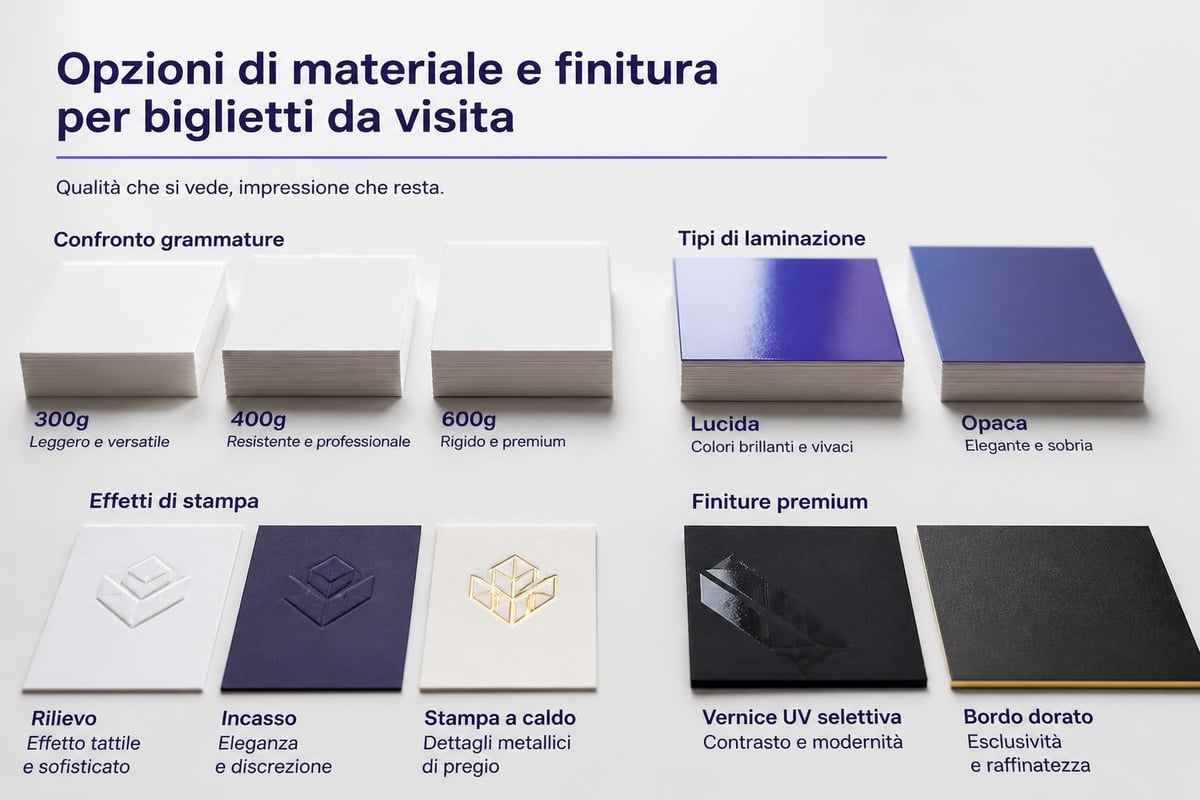 Materiali biglietti da visita