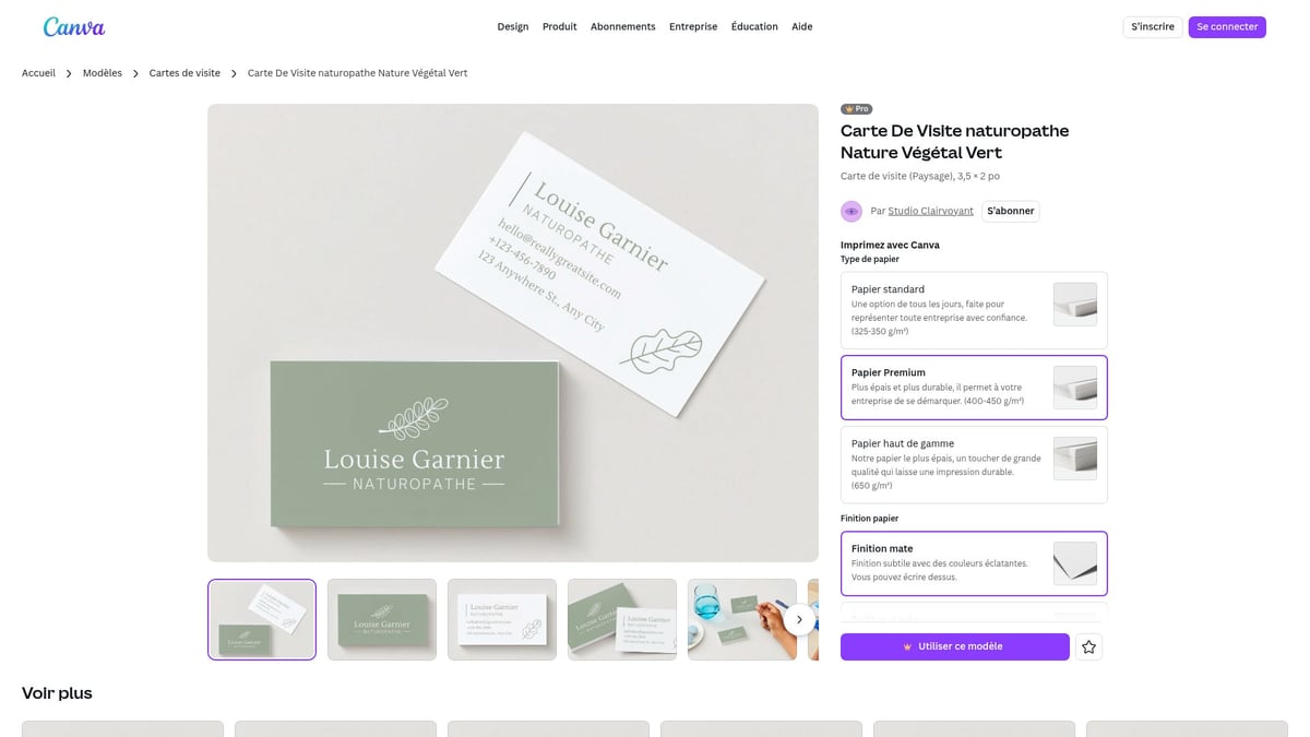 8 Carte De Visite Modeles Créatifs À Découvrir En 2026 - Carte De Visite naturopathe Nature Végétal Vert – Canva