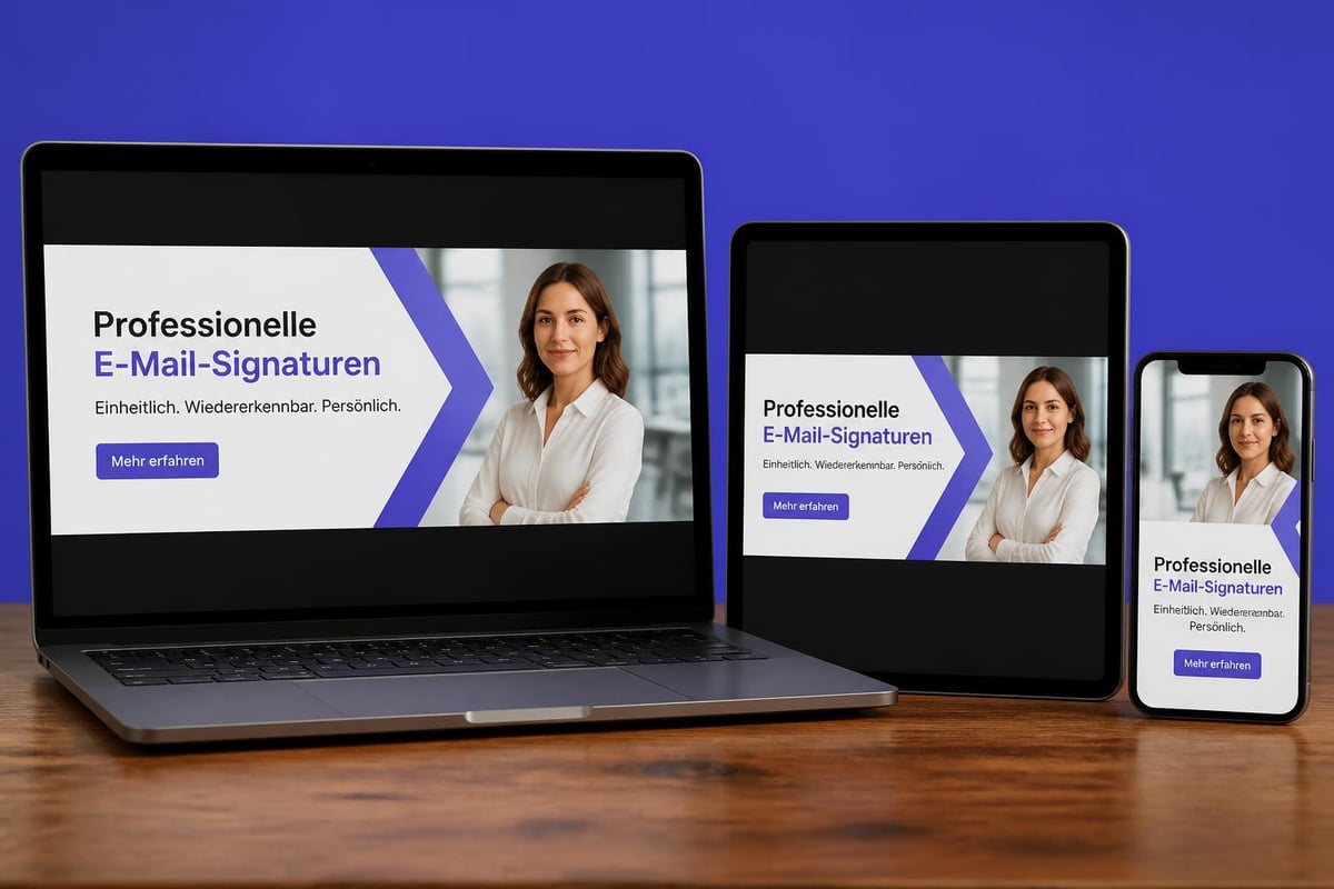 Email signature banner display across devices