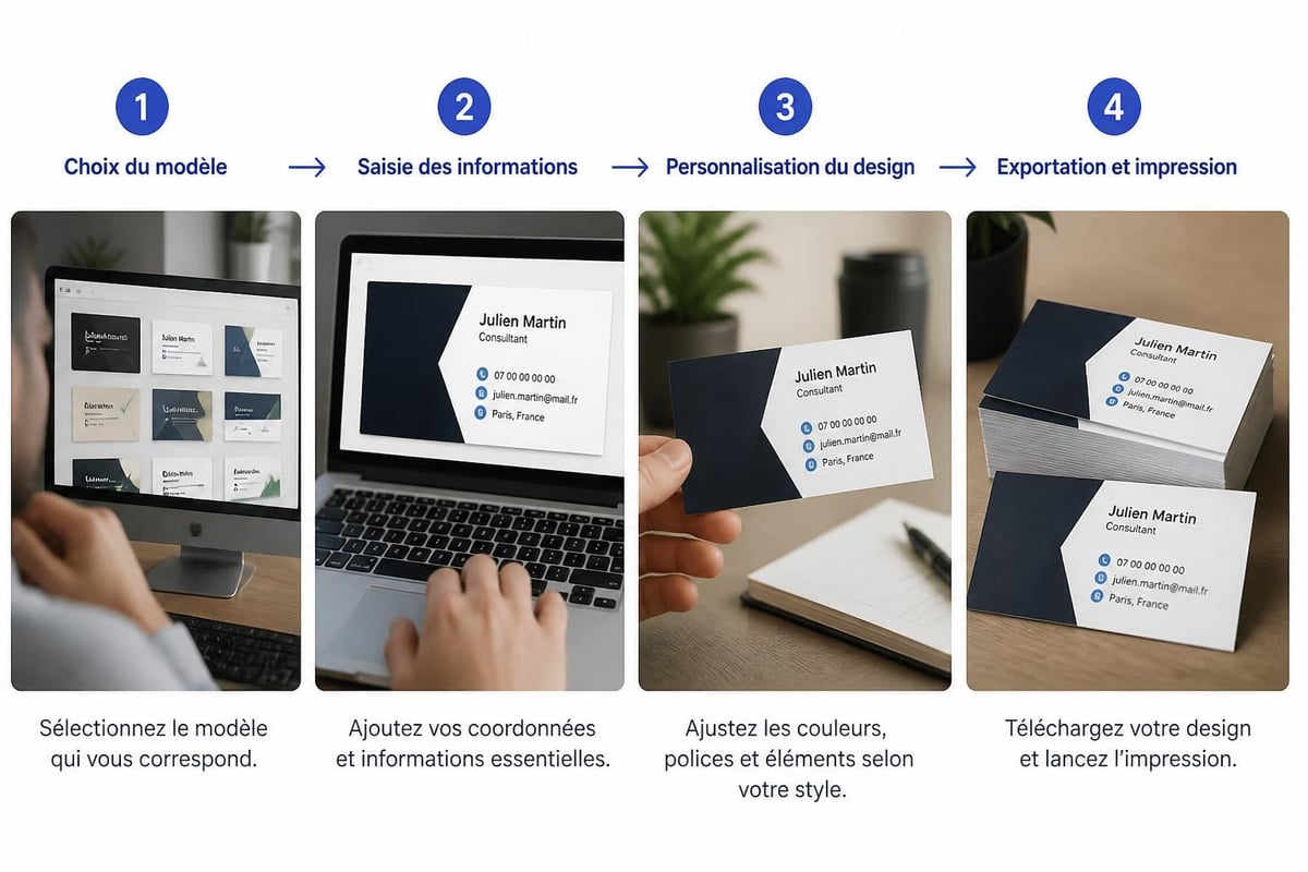 Processus de personnalisation de carte de visite