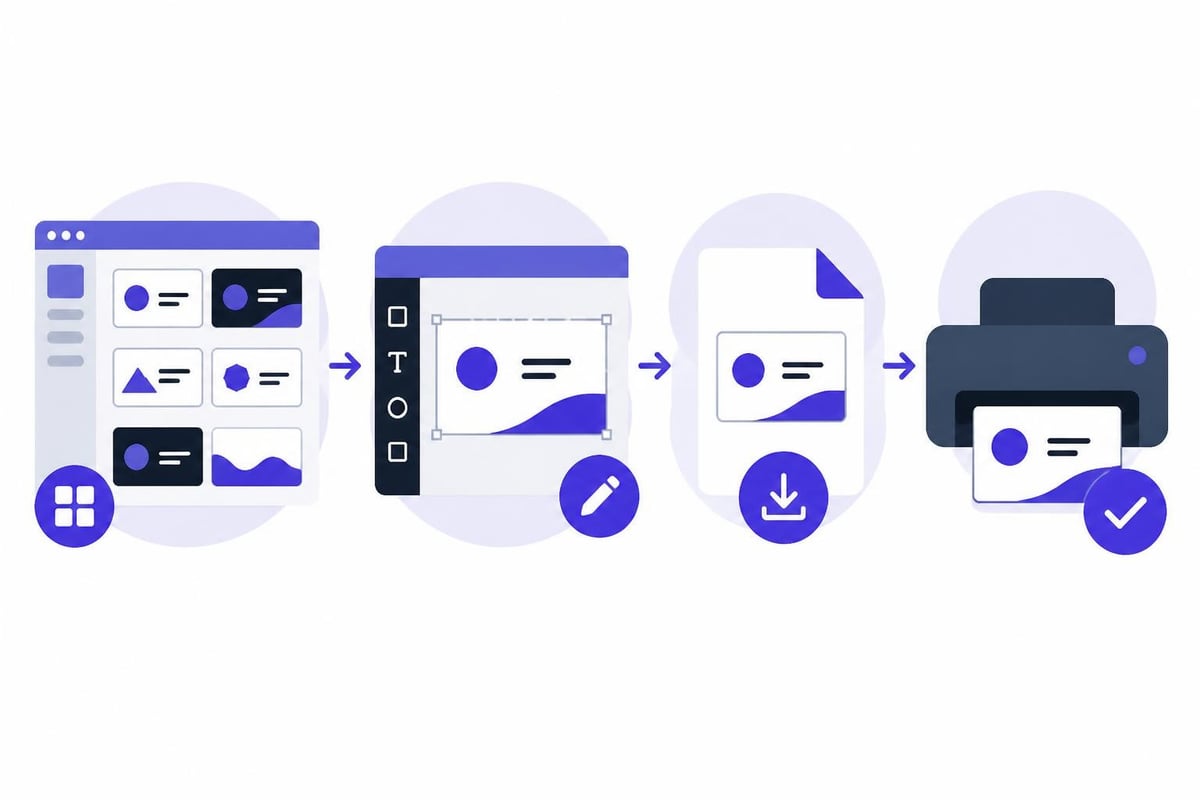 Business card design workflow