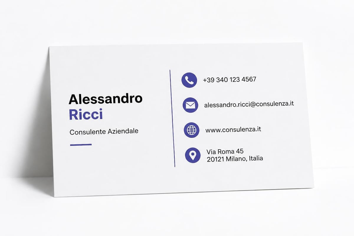 Elementi essenziali del biglietto da visita