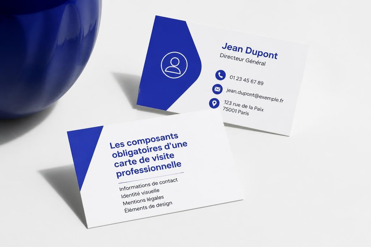 Carte de visite avec éléments essentiels