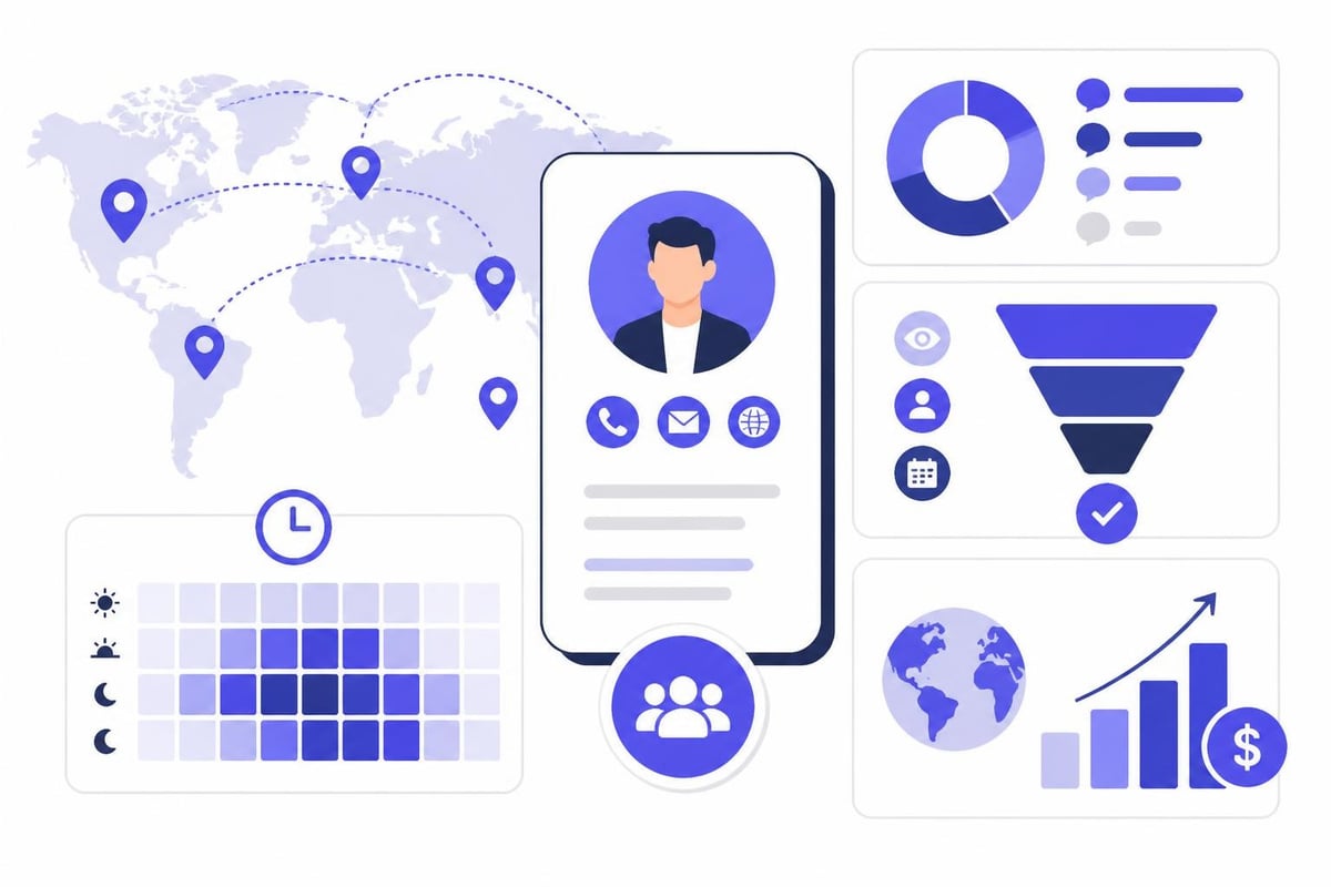 International business card analytics dashboard