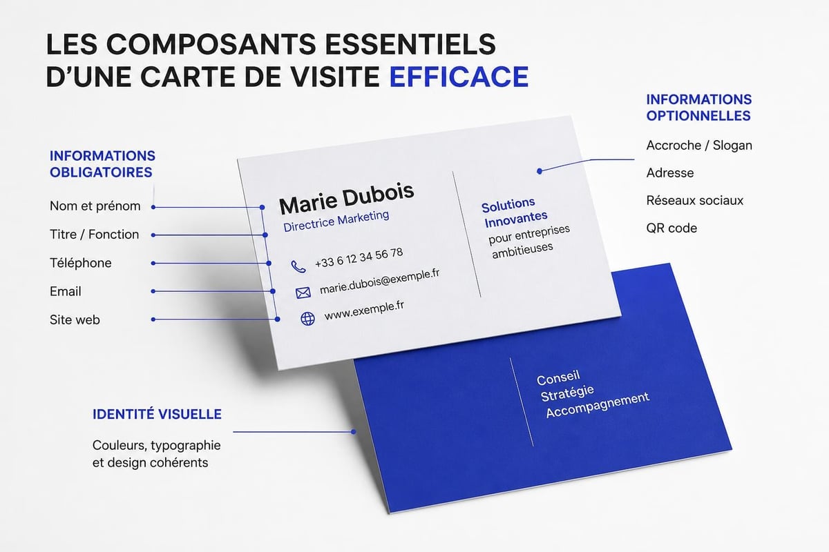 Carte de visite éléments essentiels