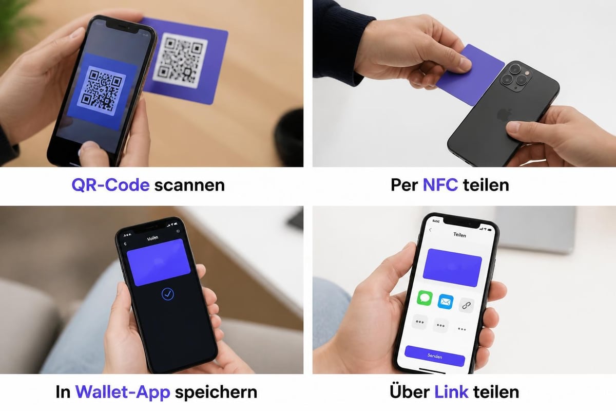 Digitale Visitenkarten teilen