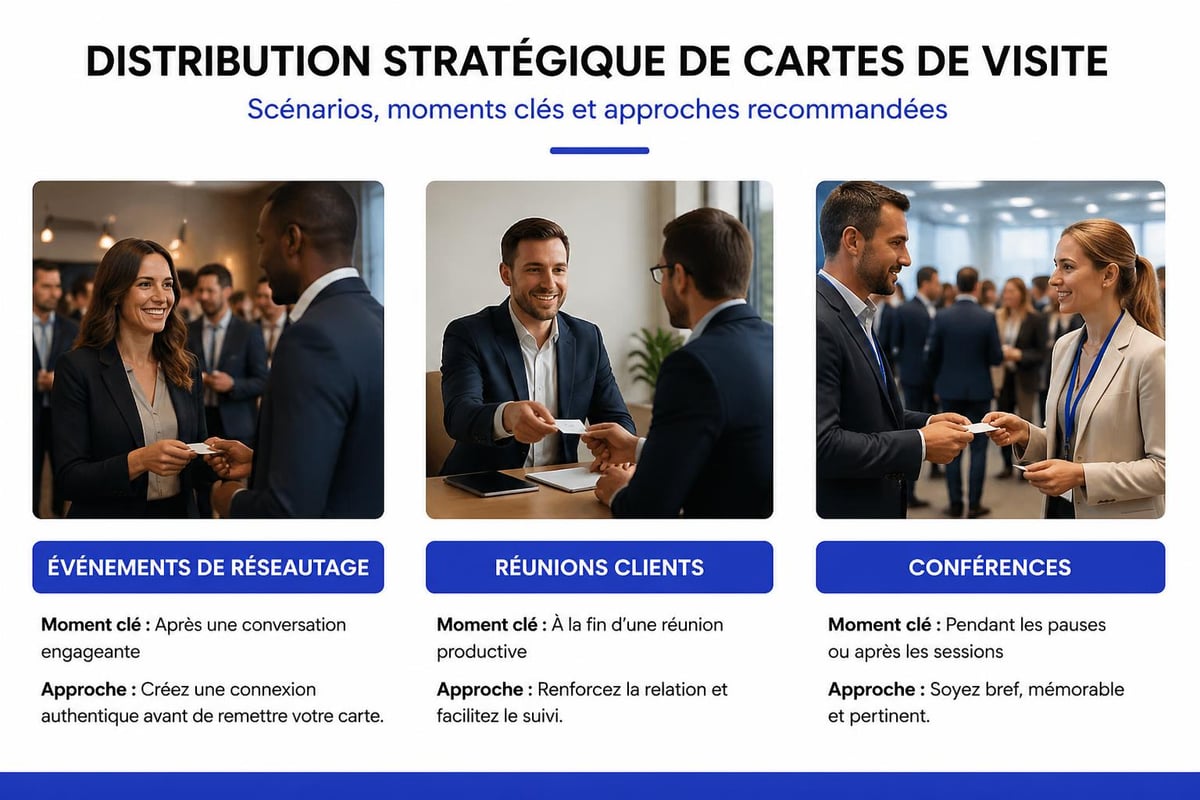 Distribution stratégique de cartes de visite