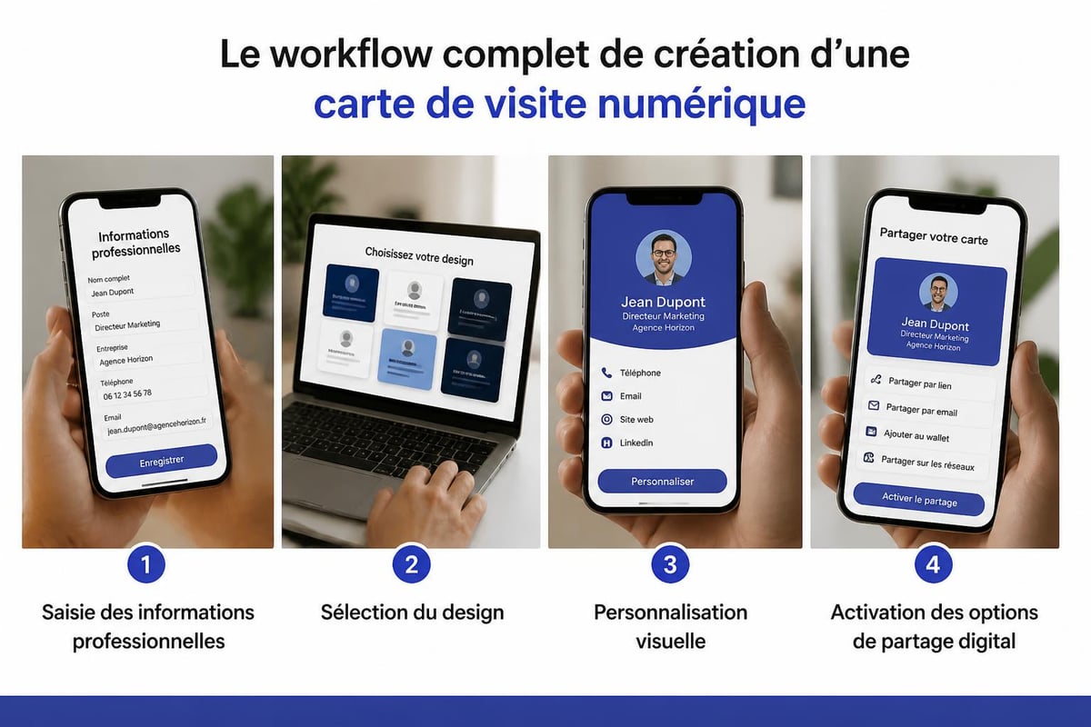 Processus de création de carte de visite