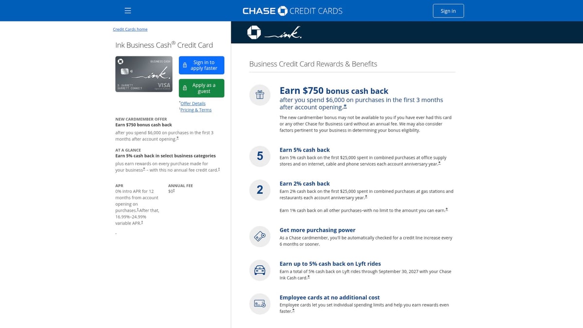 8 Top Business Cards For Professionals In 2026 - Ink Business Cash® Credit Card