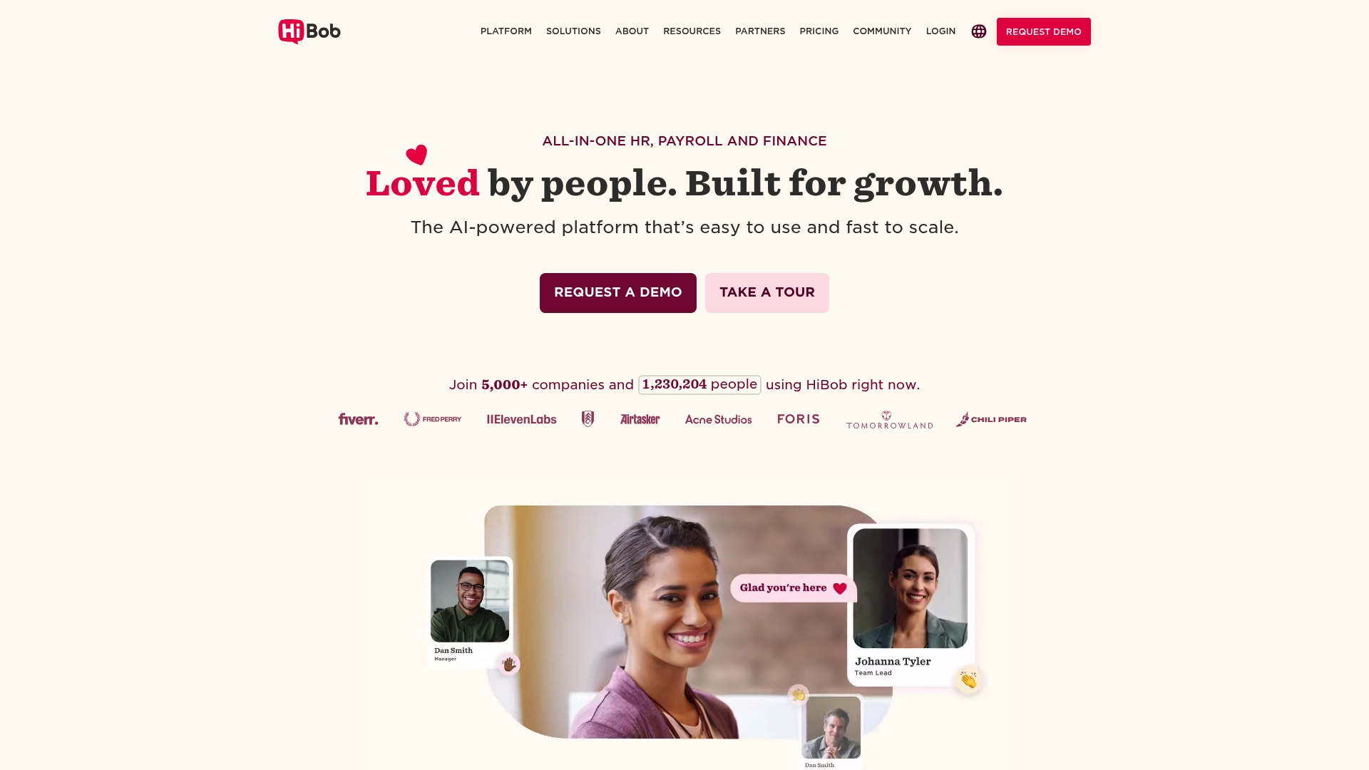 HiBob HR platform interface