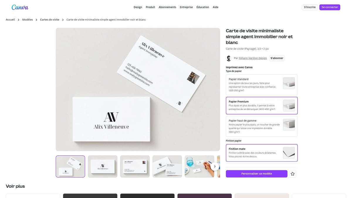 8 Carte De Visite Modeles Créatifs À Découvrir En 2026 - Carte de visite minimaliste simple agent immobilier noir et blanc – Canva