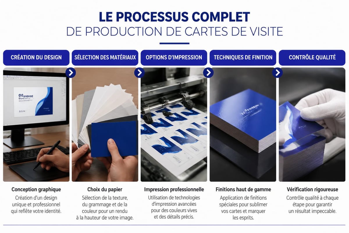 Processus de production de cartes de visite