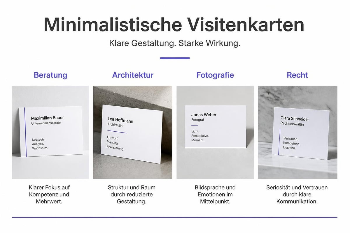 Minimalistische Visitenkarten-Designs