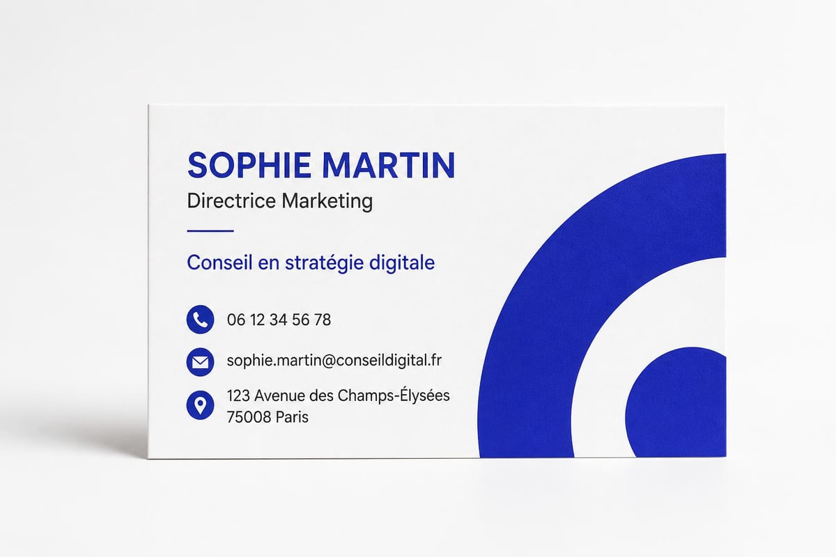 Hiérarchie des informations carte de visite