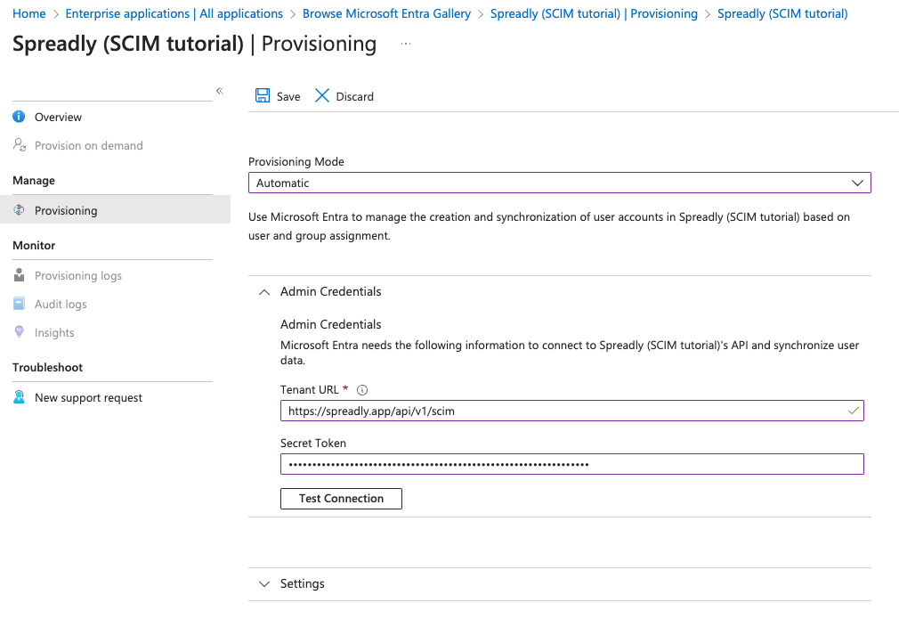 Set Up Provisioning in Entra-ID